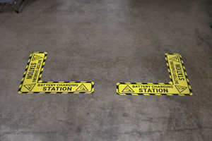 Battery Charging Station - Floor Sign Corner