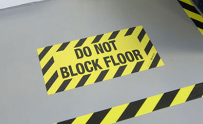 Do Not Block Hazard Yellow and Black Floor Sign