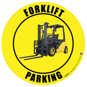 Forklift Parking - full-color vinyl floor sign