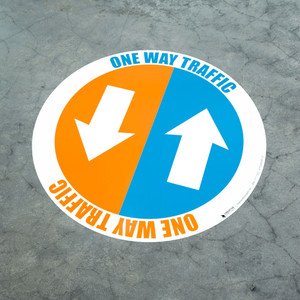 One Way Traffic - Arrows - Floor Sign