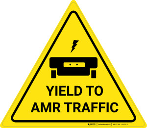 Yield To AMR Traffic with Icon - Floor Sign