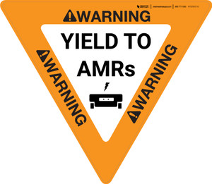 Warning: Yield to AMRs with Icon Inverse Yield - Floor Sign