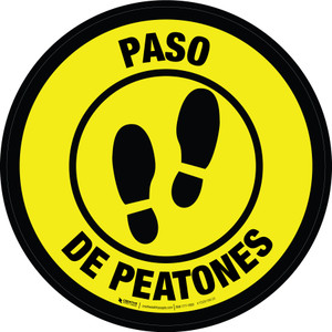 Paso de Peatones (Huellas) Circular - Floor Sign