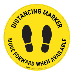 Distancing Marker - Yellow - Floor Sign