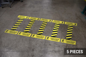 Pedestrian Crossing with Icon/Hazard Lines - Crosswalk Kit