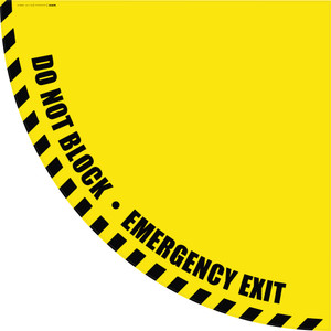 Do Not Block Emergency Exit - Yellow Half Swing Door Sign