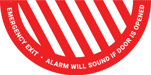 Emergency Exit Alarm Will Sound if Door is Opened - Full Swing Door Sign