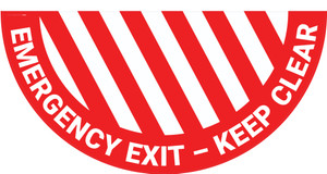 Emergency Exit Keep Clear - Full Swing Door Sign