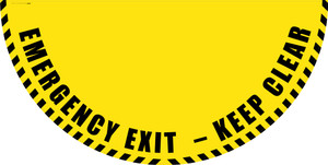 Emergency Exit Keep Clear - Yellow Full Swing Door Sign