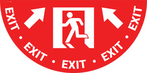 Exit Man Icon with Arrow - Full Swing Door Sign