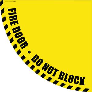 Fire Door Do Not Block - Yellow Half Swing Door Sign