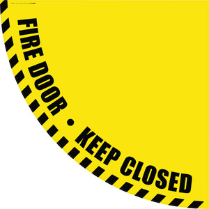 Fire Door Keep Closed - Yellow Half Swing Door Sign