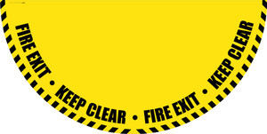 Fire Exit Keep Clear - Yellow Full Swing Door Sign
