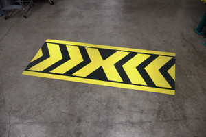 Yellow/Black Chevrons - Crosswalk Floor Sign