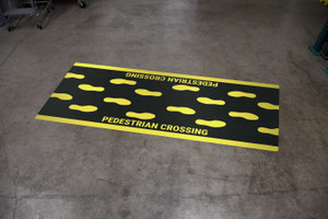 Pedestrian Crossing Foot Prints - Crosswalk Floor Sign