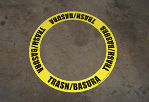 Trash/Basura - Circular Floor Sign Ring