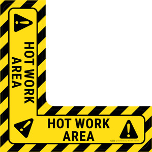 Hot Work Area - Floor Sign Corner