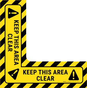Keep This Area Clear - Floor Sign Corner
