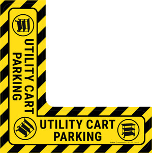 Utility Cart Parking - Floor Sign Corner