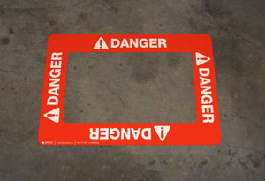 OSHA Danger - Rectangular Floor Sign Frame