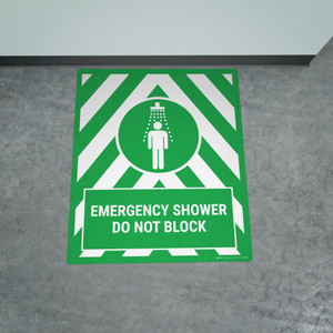 Emergency Shower Do Not Block Portrait - Large Floor Sign