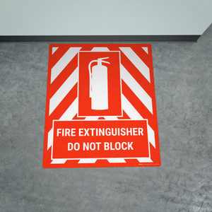 Fire Extinguisher Do Not Block Portrait - Large Floor Sign