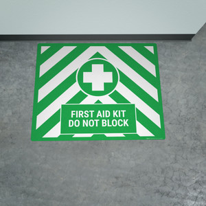 First Aid Kit Do Not Block Landscape - Large Floor Sign