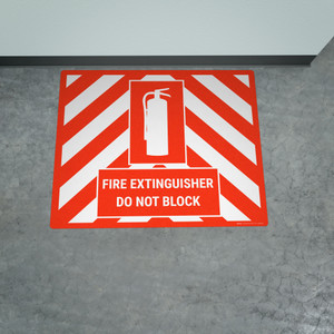 Fire Extinguisher Do Not Block Landscape - Large Floor Sign