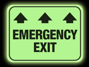 Glow in the Dark Emergency Exit Floor Sign