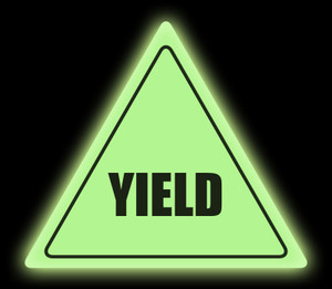 Glow in the Dark Yield Floor Sign