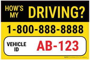 Custom "How's My Driving?" Vehicle Decal