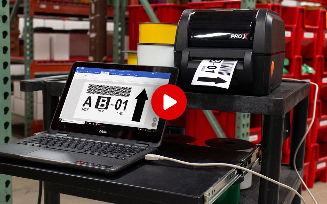 LabelTac Pro X printing a Barcoding label using LabelSuite