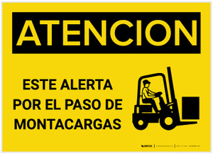 Caution: Watch For Forklifts Spanish - Label