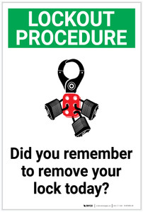 Safety First: Did You Remember To Remove Your Lock Today - Label