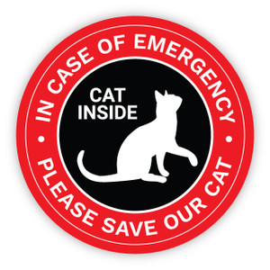 In Case of Fire - Please Save Our Cat - Circular Label