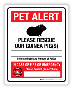 Pet Alert - Please Rescue Our Guinea Pig(s) - Label