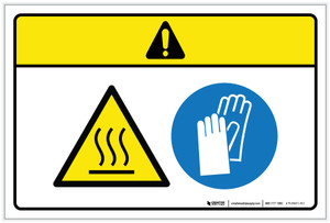 Caution: Hot Oven (Wordless ISO/ANSI) - Label