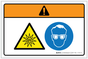 Warning: Ultraviolet (UV) Radiation No Admittance Without UV Eye Protection (Wordless ISO/ANSI) - Label