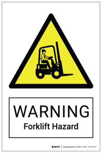 Warning: Forklift Hazard - Label
