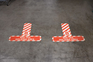 Red Tag Holding Area - Floor Sign T's