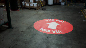 One Way Arrow Red Bilingual Spanish - SignCast™ S200 Virtual Sign