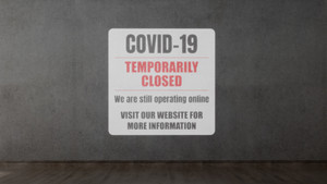 Covid-19 Temporarily Closed - Operating Online - SignCast™ S200 Virtual Sign