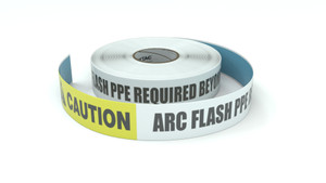 Caution: Arc Flash PPE Required Beyond This Point - Inline Printed Floor Marking Tape