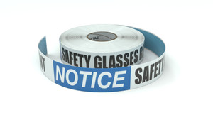 Notice: Safety Glasses Required Beyond This Point - Inline Printed Floor Marking Tape