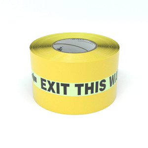 SafetyTac® Glowstripe: Exit This Way With Arrows - Inline Printed Floor Marking Tape