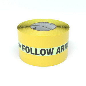 SafetyTac® Glowstripe: Follow Arrows To Safety With Arrows - Inline Printed Floor Marking Tape