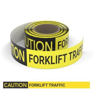 Caution: Forklift Traffic - Smart Stripe Inline Printed Floor Tape