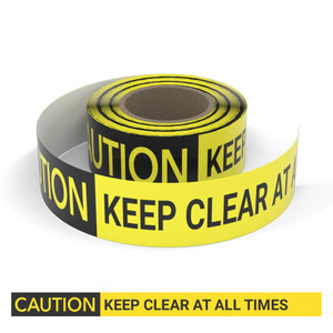 Caution: Keep Clear At All Times - Smart Stripe Inline Printed Floor Tape