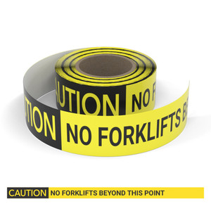 Caution: No Forklifts Beyond This Point - Smart Stripe Inline Printed Floor Tape