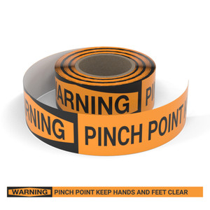 Warning: Pinch Point Keep Hands And Feet Clear - Smart Stripe Inline Printed Floor Tape